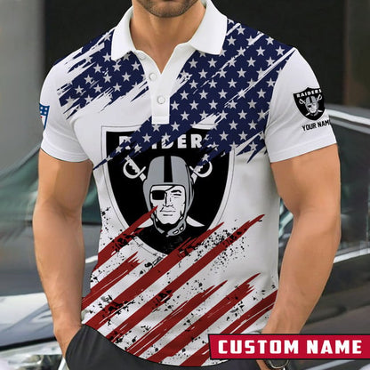 [SPECIAL OFFER] NEW CUSTOMIZED NFL07 LVR LAS VEGAS RAIDERS POLO SHIRT