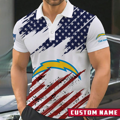 [SPECIAL OFFER] NEW CUSTOMIZED NFL09 LAC LOS ANGELES CHARGERS POLO SHIRT