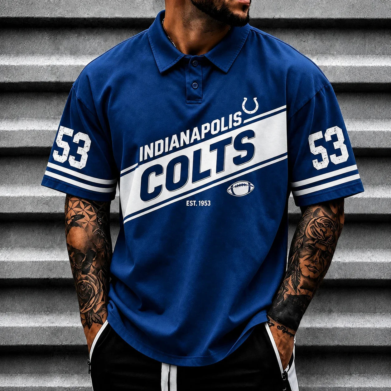 [SPECIAL OFFER] NEW CUSTOMIZED NFL17 IDC INDIANAPOLIS COLTS POLO SHIRT