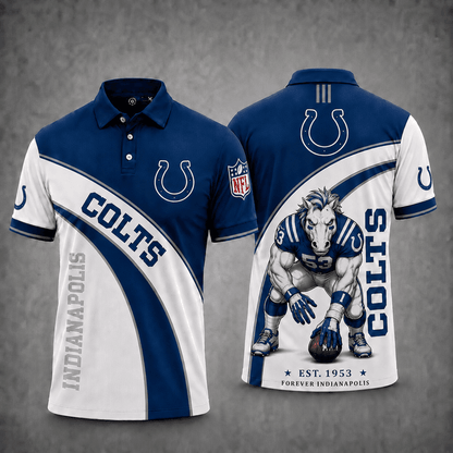 [SPECIAL OFFER] NEW CUSTOMIZED NFL17 IDC INDIANAPOLIS COLTS POLO SHIRT