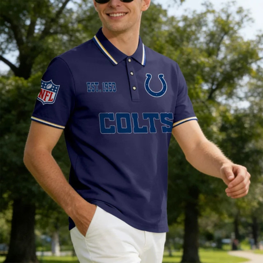 [SPECIAL OFFER] NEW CUSTOMIZED NFL17 IDC INDIANAPOLIS COLTS POLO SHIRT