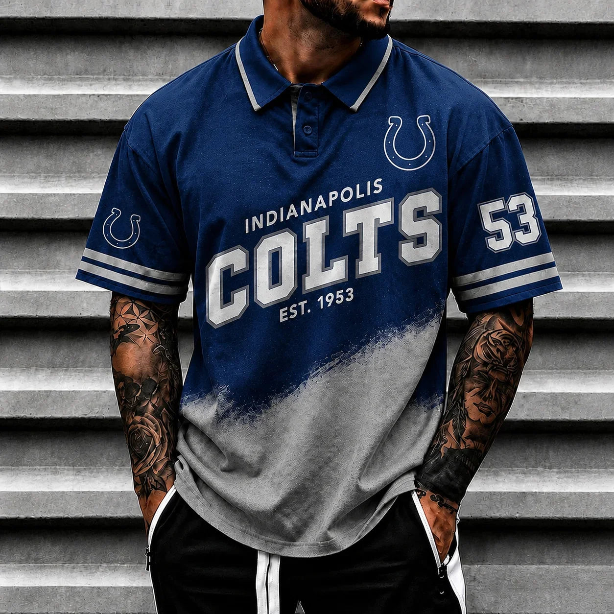 [SPECIAL OFFER] NEW CUSTOMIZED NFL17 IDC INDIANAPOLIS COLTS POLO SHIRT