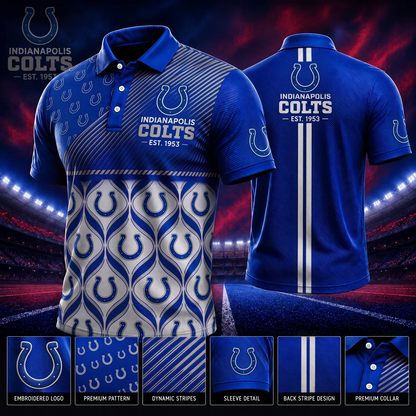 [SPECIAL OFFER] NEW CUSTOMIZED NFL17 IDC INDIANAPOLIS COLTS POLO SHIRT