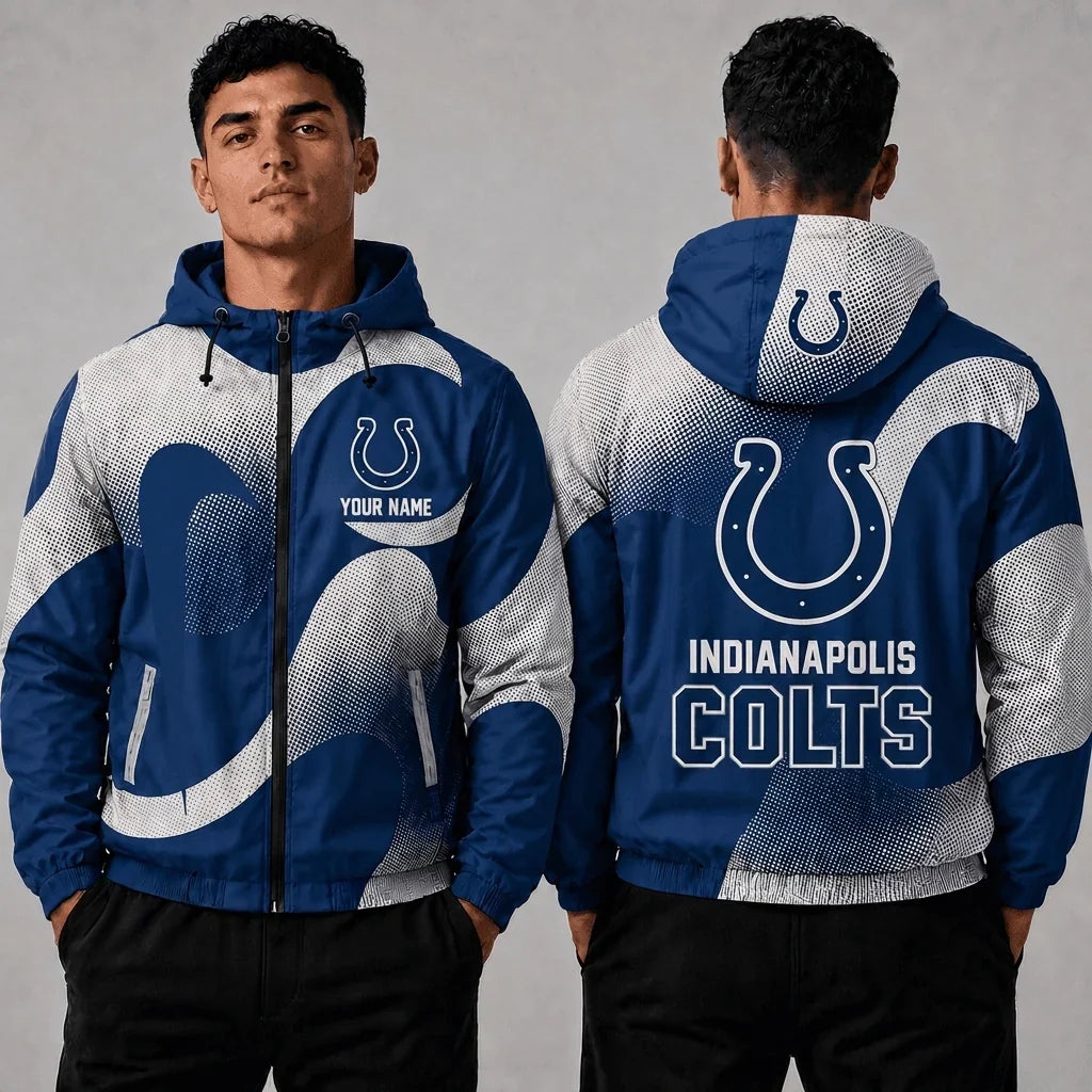 [SPECIAL OFFER] NEW CUSTOMIZED NFL17 IDC INDIANAPOLIS COLTS WINDBREAKER JACKET