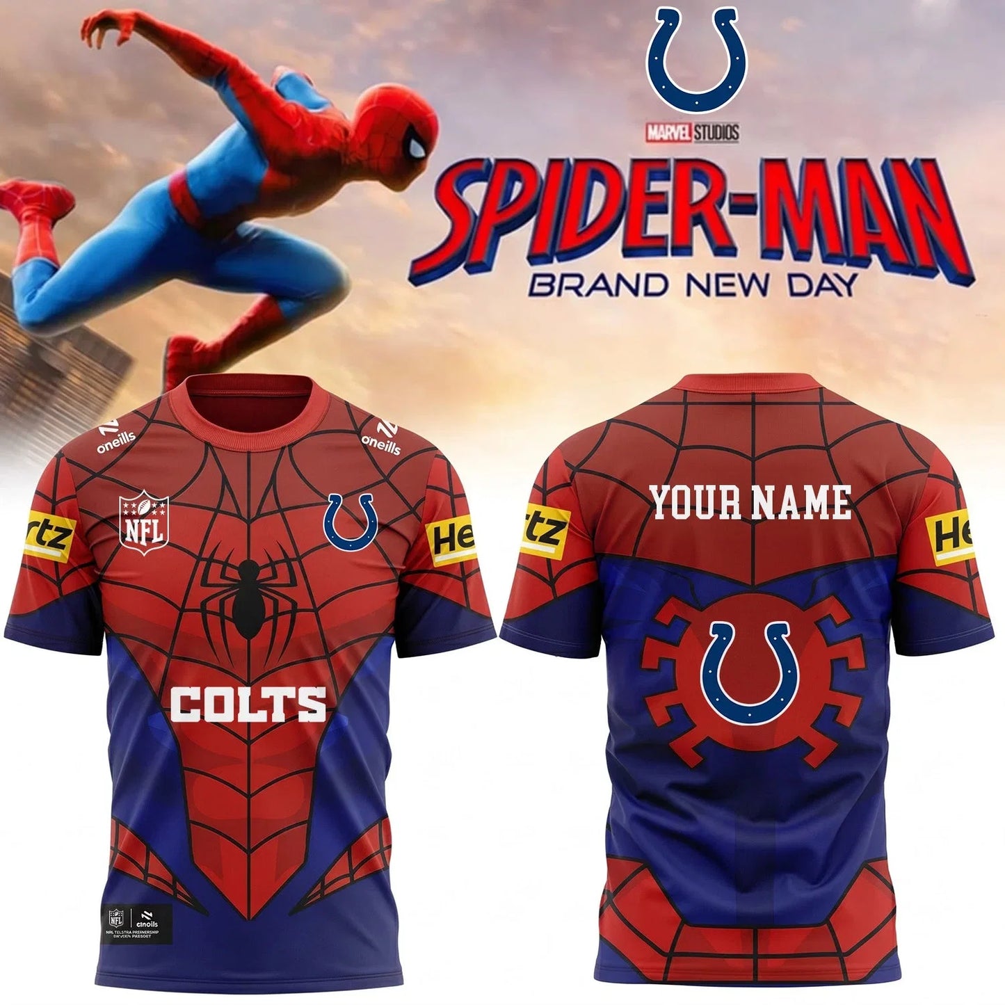 [SPECIAL OFFER] NEW CUSTOMIZED NFL17 IDC INDIANAPOLIS COLTS x SPIDER T-SHIRT, HOODIE & ZIP HOODIE