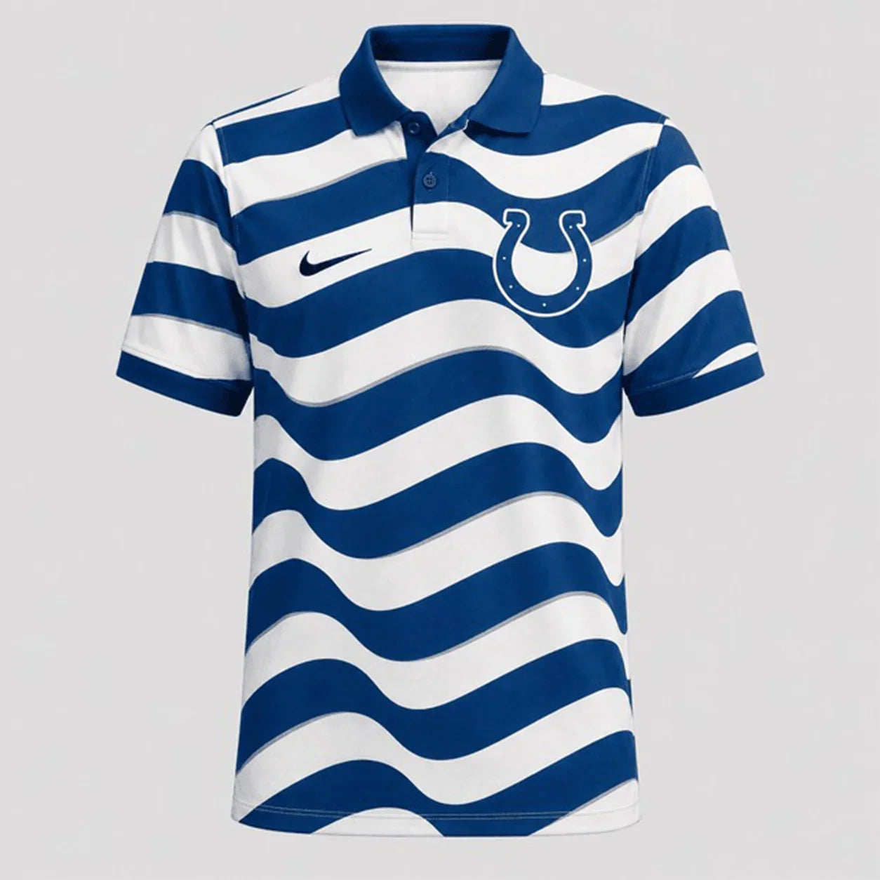 [SPECIAL OFFER] NEW CUSTOMIZED NFL17 IDC INDIANAPOLIS COLTS STRIPED POLO SHIRT