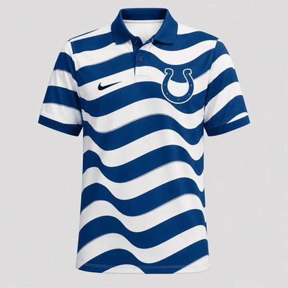 [SPECIAL OFFER] NEW CUSTOMIZED NFL17 IDC INDIANAPOLIS COLTS STRIPED POLO SHIRT
