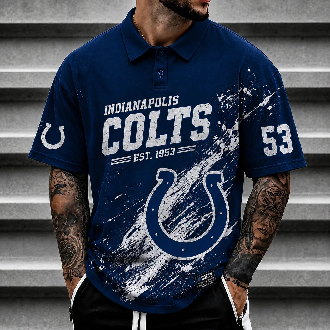 [SPECIAL OFFER] NEW CUSTOMIZED NFL17 IDC INDIANAPOLIS COLTS POLO SHIRT