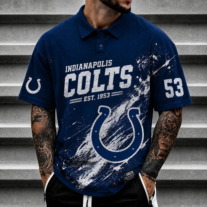 [SPECIAL OFFER] NEW CUSTOMIZED NFL17 IDC INDIANAPOLIS COLTS POLO SHIRT