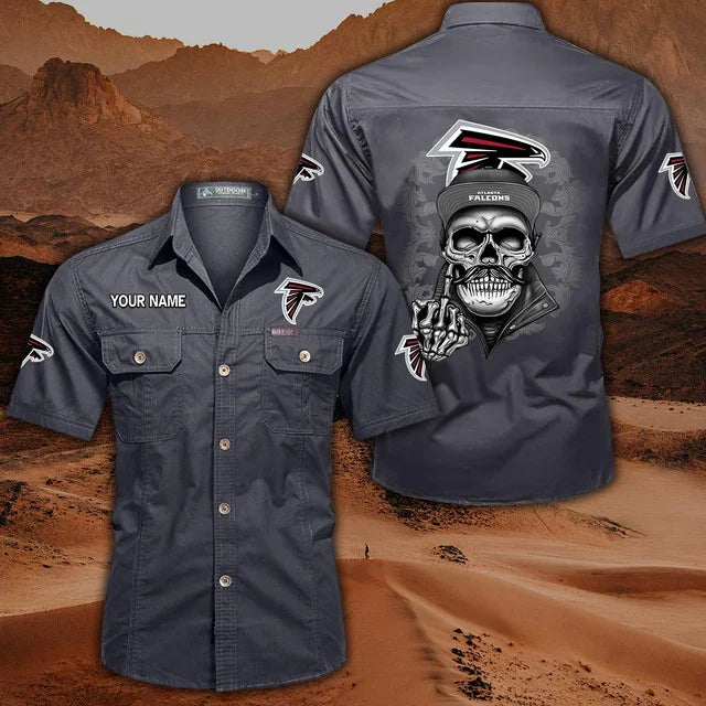 [SPECIAL OFFER] NEW CUSTOMIZED NFL18 ATF ATLANTA FALCONS MUTICOLOR MEN'S CARGO SHIRT