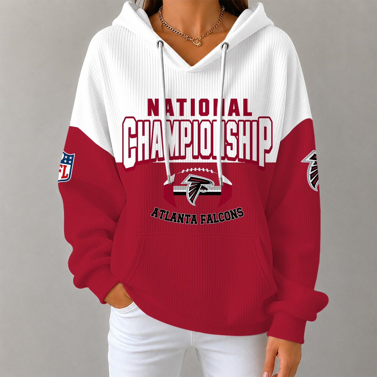 [SPECIAL OFFER] NEW CUSTOMIZED NFL18 ATF ATLANTA FALCONS RIBBED HOODIE & SWEATSHIRT