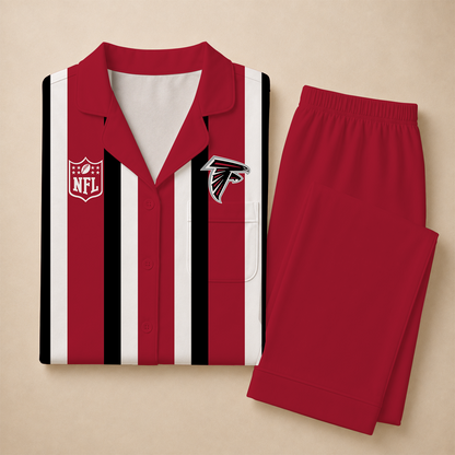 [SPECIAL OFFER] NEW CUSTOMIZED NFL18 ATF ATLANTA FALCONS SHORT SLEEVE & LONG PANTS PAJAMAS SET