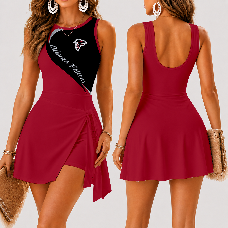 [SPECIAL OFFER] NEW CUSTOMIZED NFL18 ATF ATLANTA FALCONS WOMEN'S SUMMER SKORT DRESS