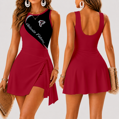 [SPECIAL OFFER] NEW CUSTOMIZED NFL18 ATF ATLANTA FALCONS WOMEN'S SUMMER SKORT DRESS