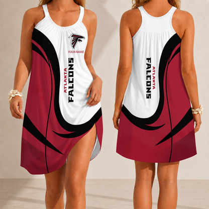 [SPECIAL OFFER] NEW CUSTOMIZED NFL18 ATF ATLANTA FALCONS CAMISOLE DRESS