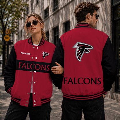 [SPECIAL OFFER] NEW CUSTOMIZED NFL18 ATF ATLANTA FALCONS SATIN VARSITY & BASEBALL JACKET