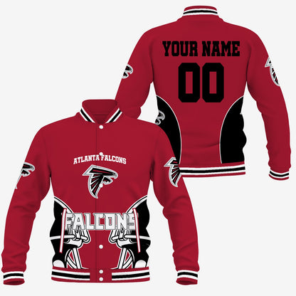 [SPECIAL OFFER] NEW CUSTOMIZED NFL18 ATF ATLANTA FALCONS SATIN VARSITY & BASEBALL JACKET