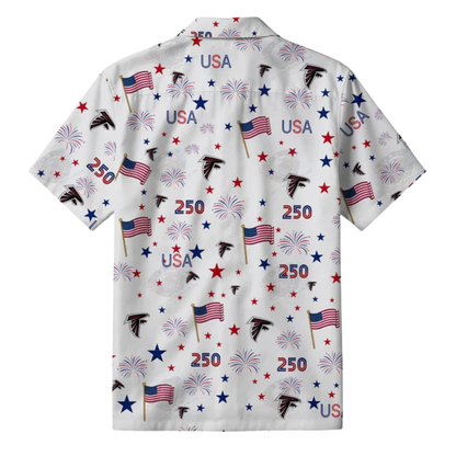 [SPECIAL OFFER] NEW CUSTOMIZED NFL18 ATF ATLANTA FALCONS PATRIOTIC 250 USA HAWAIIAN SHIRT