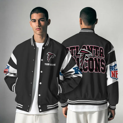 [SPECIAL OFFER] NEW CUSTOMIZED NFL18 ATF ATLANTA FALCONS SATIN VARSITY & BASEBALL JACKET
