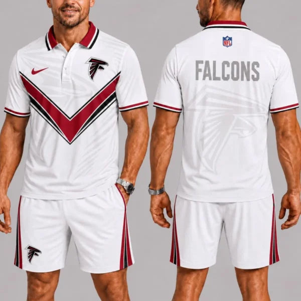 [SPECIAL OFFER] NEW CUSTOMIZED NFL18 ATF ATLANTA FALCONS POLO SHIRT & SHORT PANTS