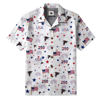 [SPECIAL OFFER] NEW CUSTOMIZED NFL18 ATF ATLANTA FALCONS PATRIOTIC 250 USA HAWAIIAN SHIRT