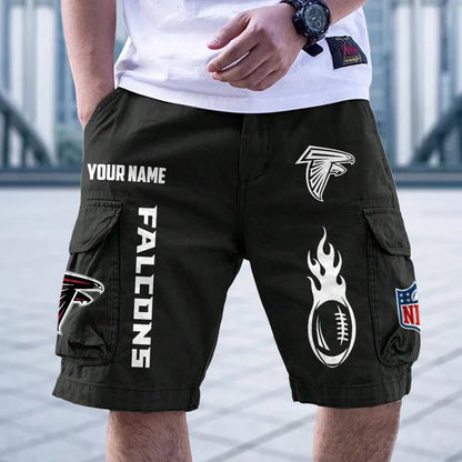 [SPECIAL OFFER] NEW CUSTOMIZED NFL18 ATF ATLANTA FALCONS CARGO SHORTS