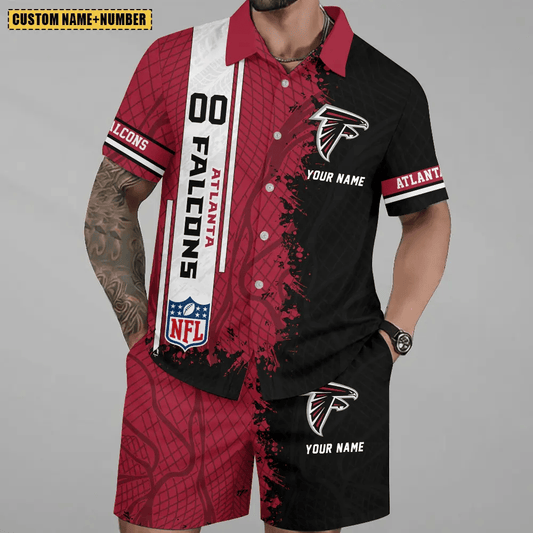 LIMITED RUN - NEW CUSTOMIZED NFL18 ATF ATLANTA FALCONS UNISEX HAWAIIAN SHIRT & SHORTS SET