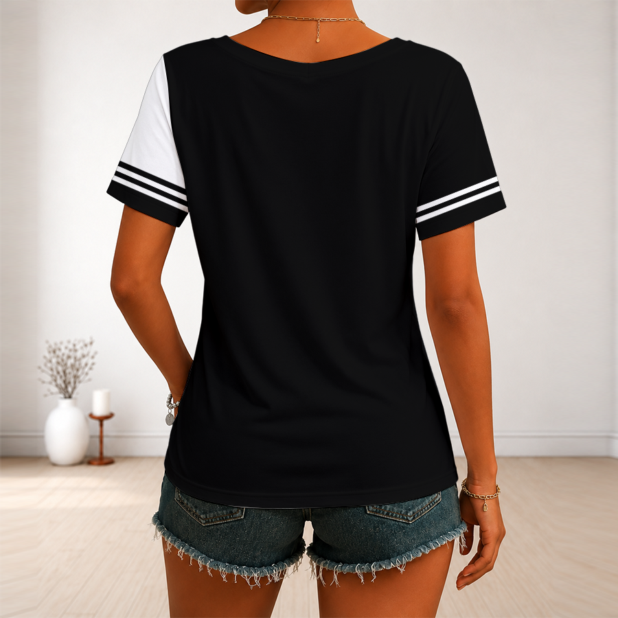 [SPECIAL OFFER] NEW CUSTOMIZED NFL18 ATF ATLANTA FALCONS V-NECK FEMALE SHIRT