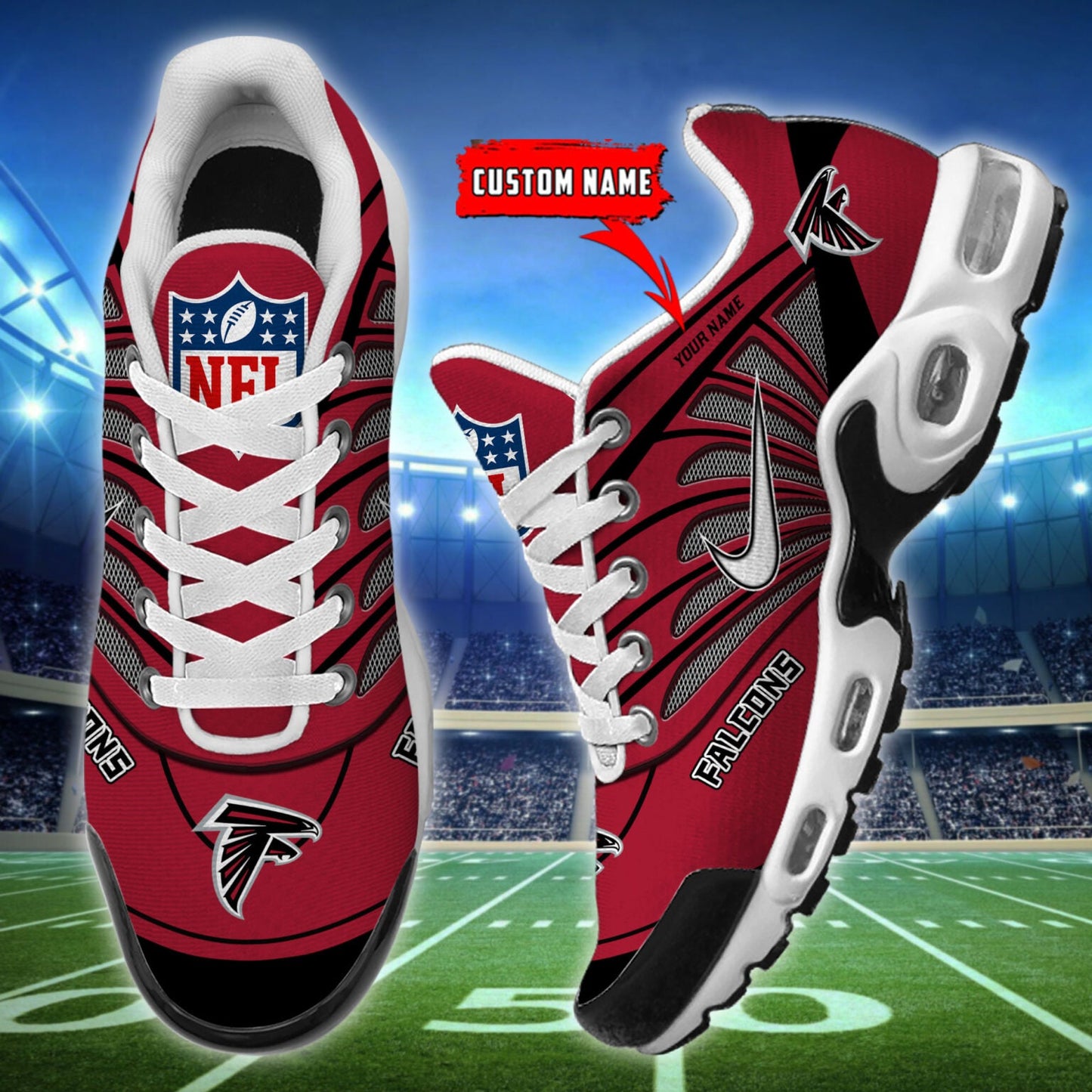 [SPECIAL OFFER] NEW CUSTOMIZED NFL18 ATF ATLANTA FALCONS AIR MAX PLUS SNEAKERS