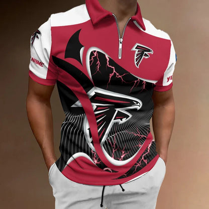 [SPECIAL OFFER] NEW CUSTOMIZED NFL18 ATF ATLANTA FALCONS ZIP POLO SHIRT