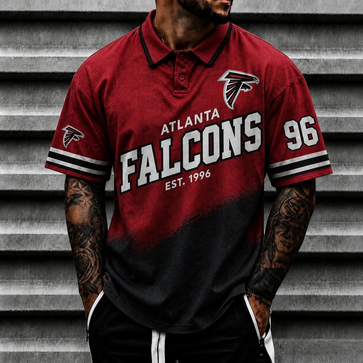 [SPECIAL OFFER] NEW CUSTOMIZED NFL18 ATF ATLANTA FALCONS POLO SHIRT