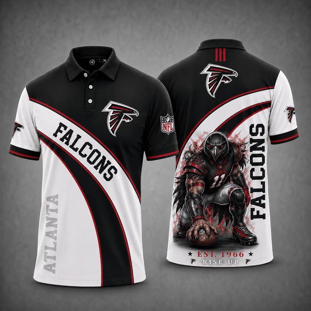 [SPECIAL OFFER] NEW CUSTOMIZED NFL18 ATF ATLANTA FALCONS POLO SHIRT