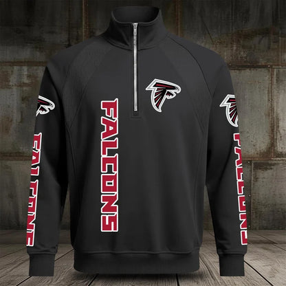 [SPECIAL OFFER] NEW CUSTOMIZED NFL18 ATF ATLANTA FALCONS MEN'S MULTICOLOR QUARTER-ZIP PULLOVER