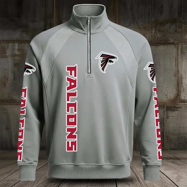 [SPECIAL OFFER] NEW CUSTOMIZED NFL18 ATF ATLANTA FALCONS MEN'S MULTICOLOR QUARTER-ZIP PULLOVER