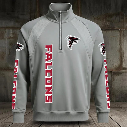 [SPECIAL OFFER] NEW CUSTOMIZED NFL18 ATF ATLANTA FALCONS MEN'S MULTICOLOR QUARTER-ZIP PULLOVER