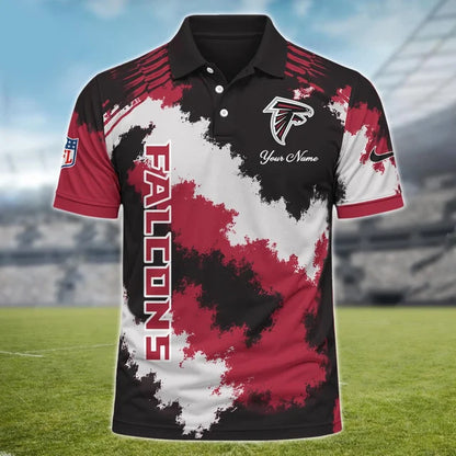 [SPECIAL OFFER] NEW CUSTOMIZED NFL18 ATF ATLANTA FALCONS MULTICOLOR POLO SHIRT