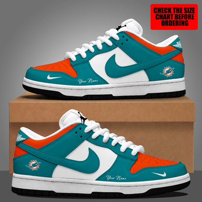 [SPECIAL OFFER] NEW CUSTOMIZED NFL19 MDP MIAMI DOLPHINS DUNK LOW SHOES