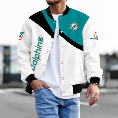 [SPECIAL OFFER] NEW CUSTOMIZED NFL19 MDP MIAMI DOLPHINS SATIN VARSITY & BASEBALL JACKET