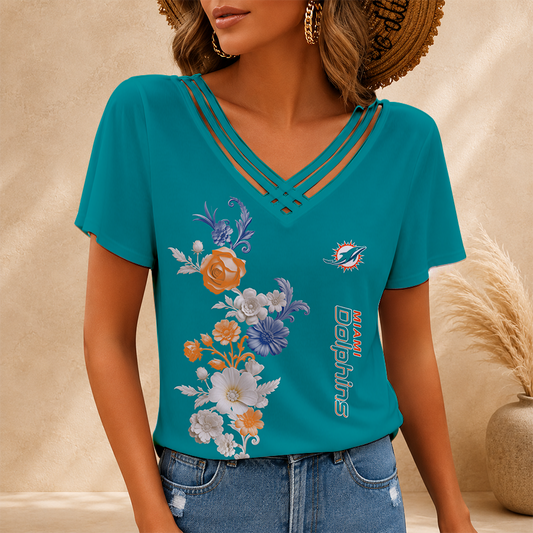 [SPECIAL OFFER] NEW CUSTOMIZED NFL19 MDP MIAMI DOLPHINS V-NECK SHIRT