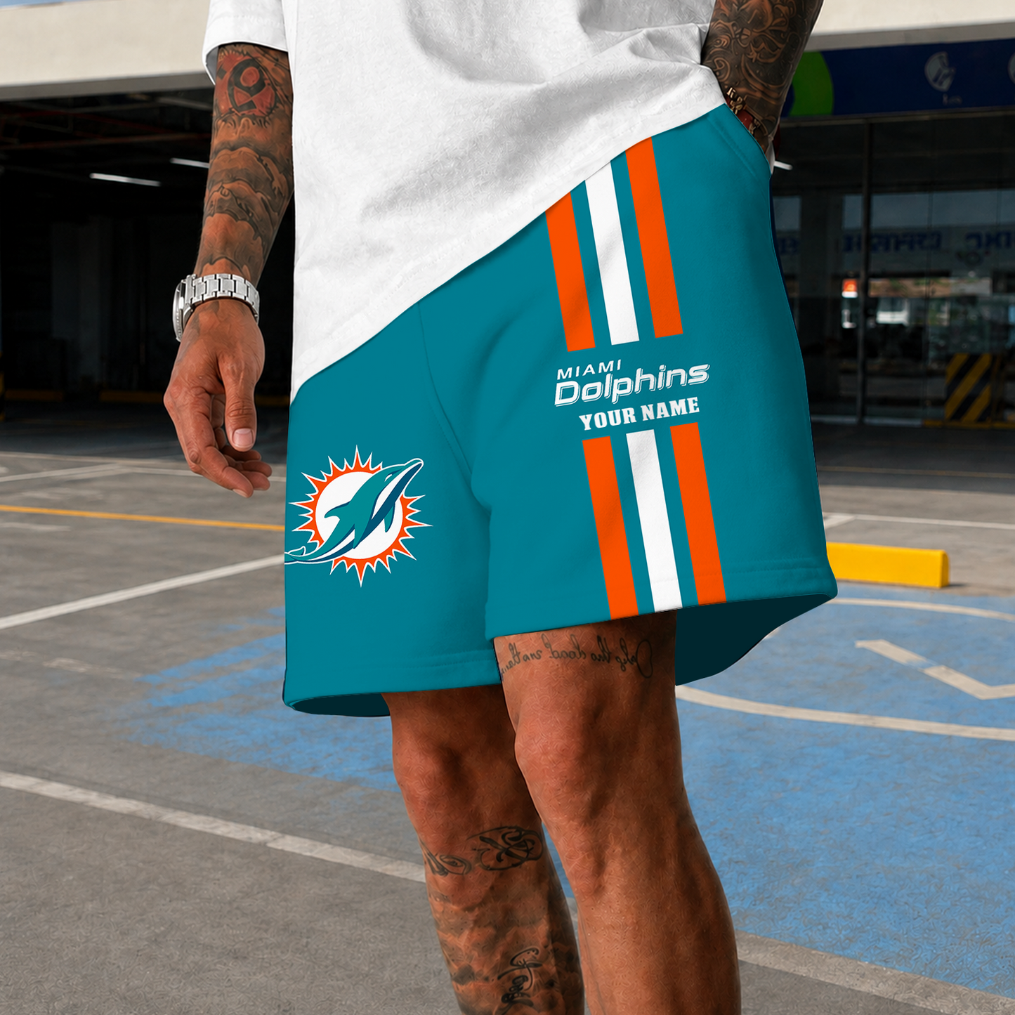 [SPECIAL OFFER] NEW CUSTOMIZED NFL19 MDP MIAMI DOLPHINS SHORT PANTS