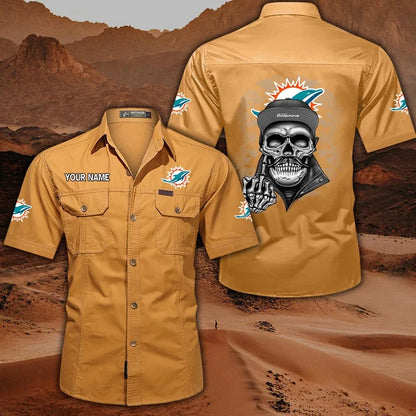 [SPECIAL OFFER] NEW CUSTOMIZED NFL19 MDP MIAMI DOLPHINS MUTICOLOR MEN'S CARGO SHIRT