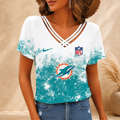 [SPECIAL OFFER] NEW CUSTOMIZED NFL19 MDP MIAMI DOLPHINS V-NECK SHIRT
