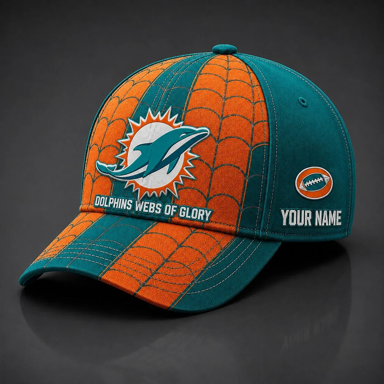 [SPECIAL OFFER] NEW CUSTOMIZED NFL19 MDP MIAMI DOLPHINS x SPIDER CLASSIC CAP