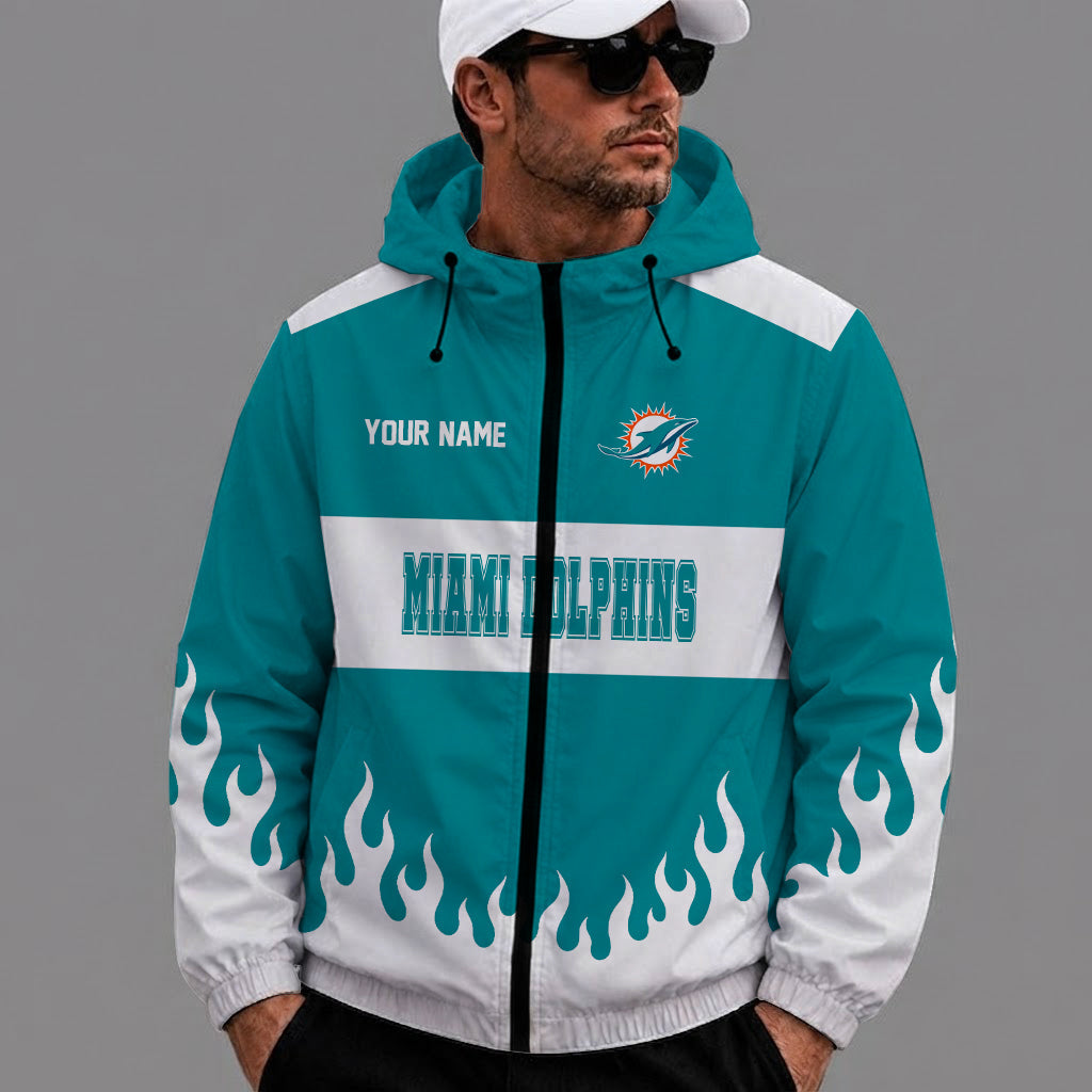 [SPECIAL OFFER] NEW CUSTOMIZED NFL19 MDP MIAMI DOLPHINS WINDBREAKER JACKET