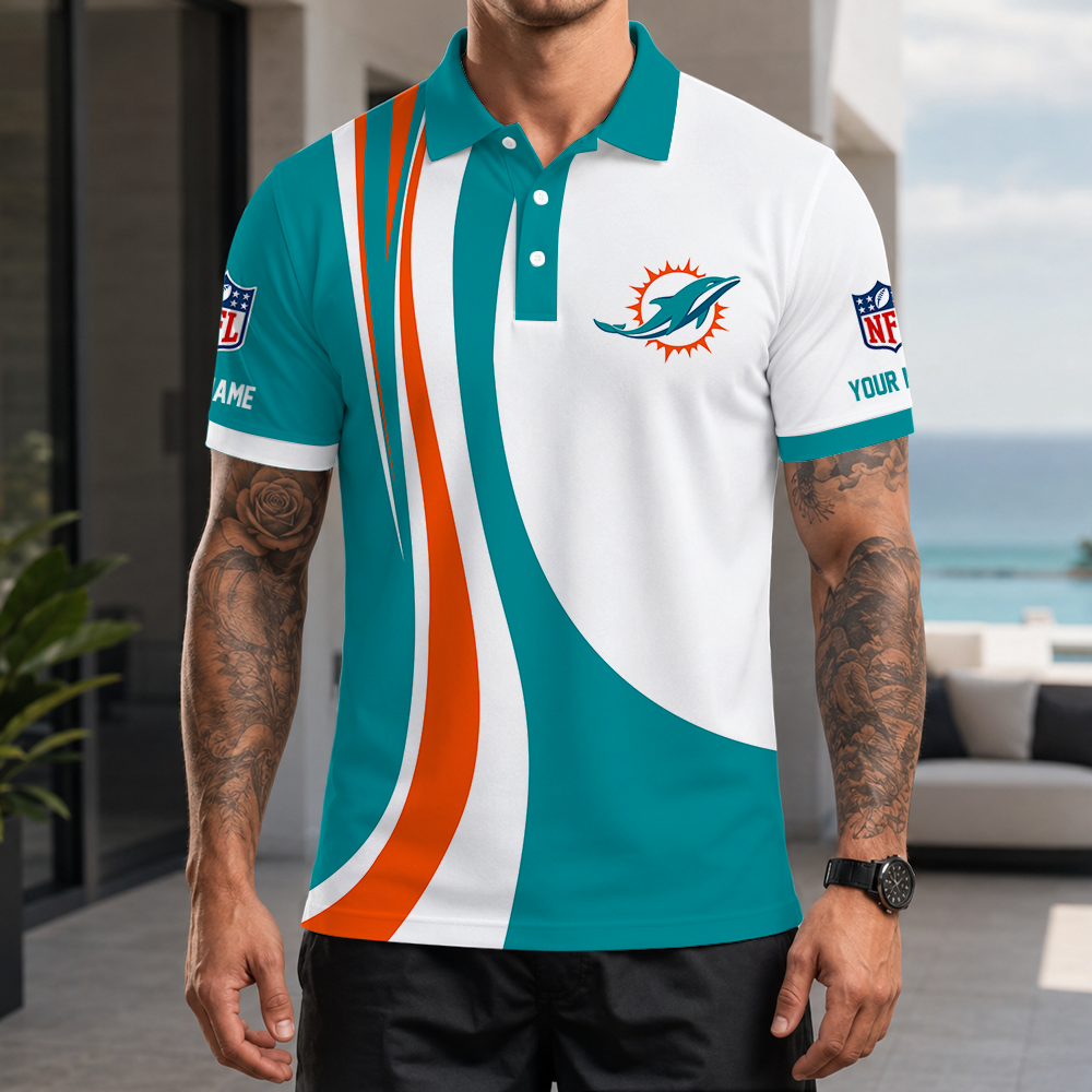 [SPECIAL OFFER] NEW CUSTOMIZED NFL19 MDP MIAMI DOLPHINS POLO SHIRT