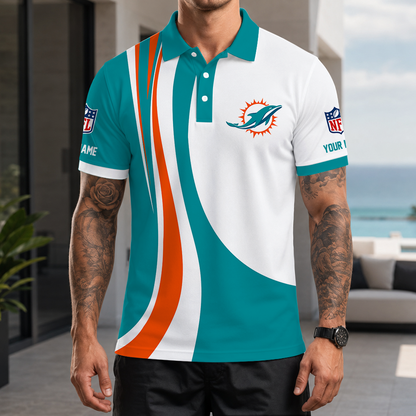 [SPECIAL OFFER] NEW CUSTOMIZED NFL19 MDP MIAMI DOLPHINS POLO SHIRT