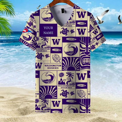 LIMITED EDITION - NEW CUSTOMIZED FBS NCAA19 WSH WS HUSKIES V-NECK FEMALE SHIRT