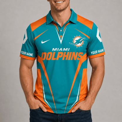 [SPECIAL OFFER] NEW CUSTOMIZED NFL19 MDP MIAMI DOLPHINS POLO SHIRT