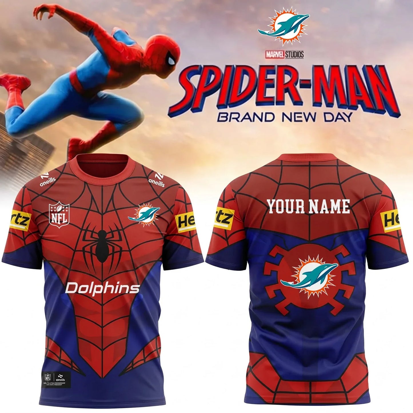 [SPECIAL OFFER] NEW CUSTOMIZED NFL19 MDP MIAMI DOLPHINS x SPIDER T-SHIRT, HOODIE & ZIP HOODIE