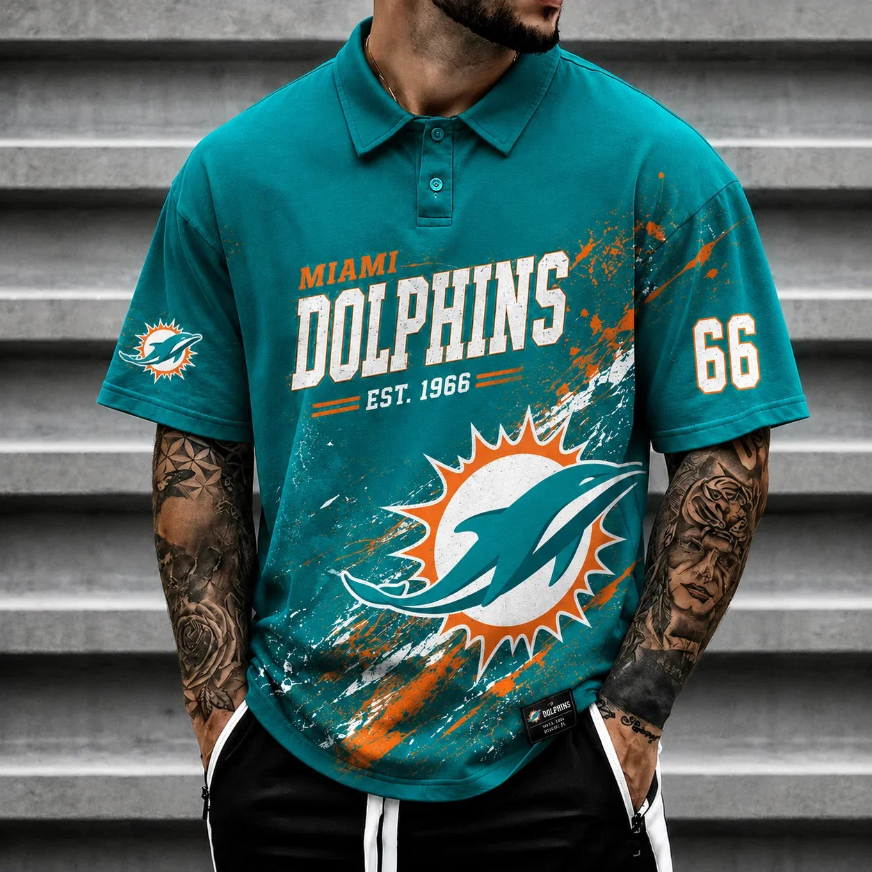 [SPECIAL OFFER] NEW CUSTOMIZED NFL19 MDP MIAMI DOLPHINS POLO SHIRT